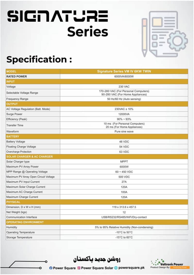 SQUARE POWER SIGNATURE SEREIES  PV6000-6KW 2