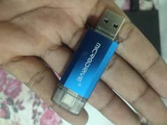 MicroSDive Dual-Port USB Drive - 128GB (Blue)