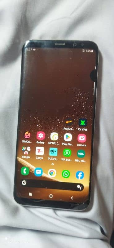 Galaxy S8+ single sim PTA official 4/64 1 dot glass crack all ok 1