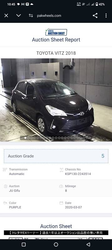 Toyota Vitz 2018/21 Piano Edition (btb) (5 Grade) 9