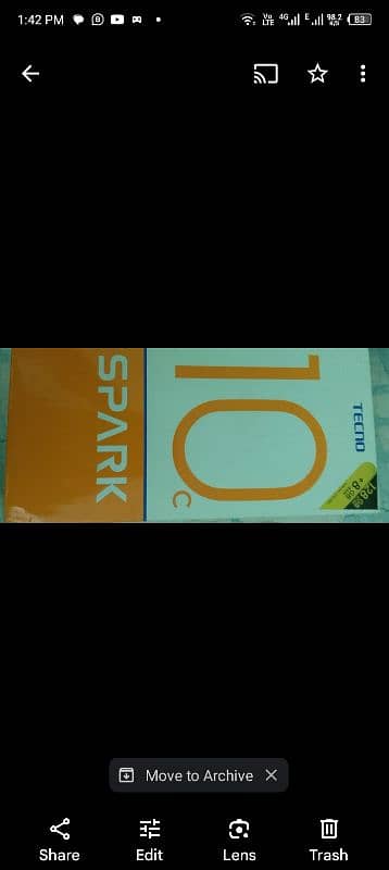 Tecno spark 10c 8/128 condition 10/9.5price 27000 box chargeravailable 6