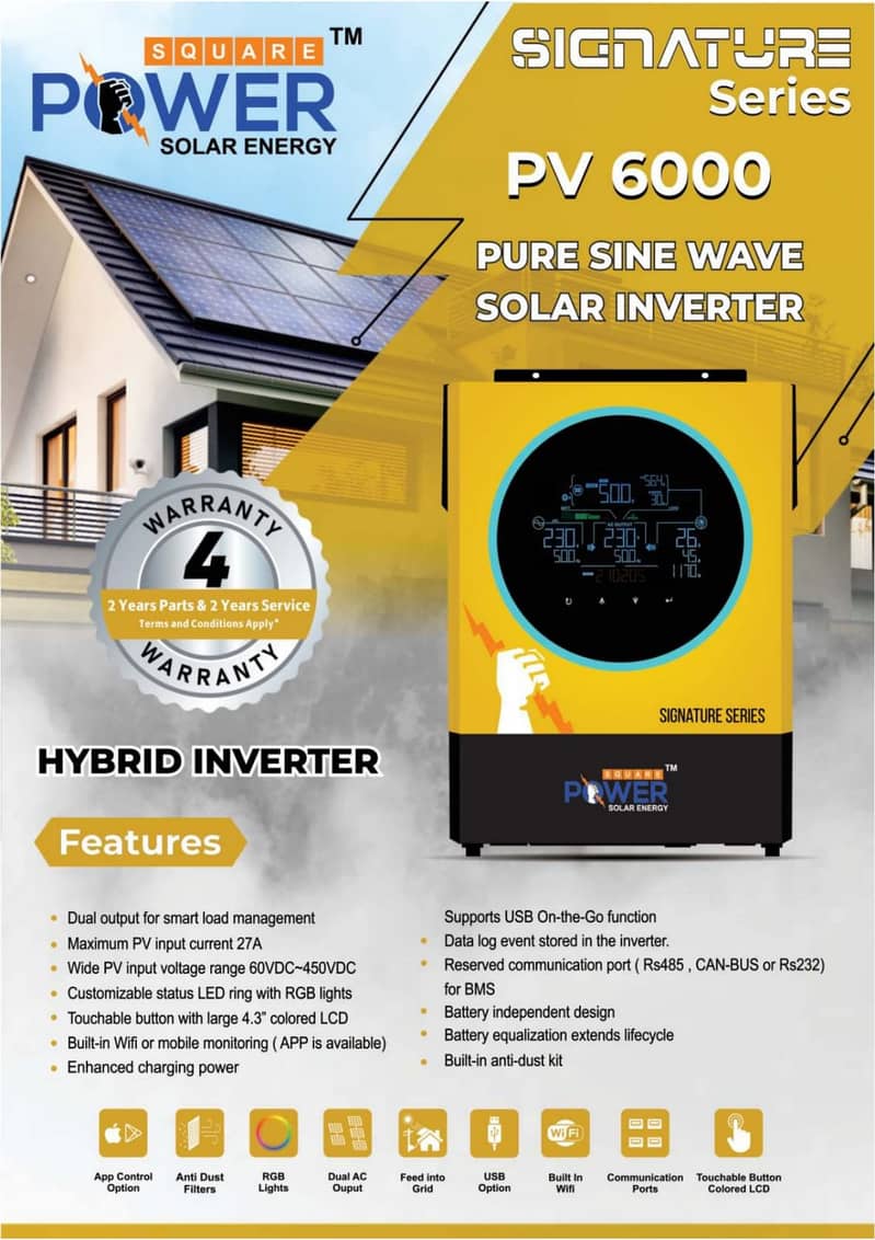 SQUARE POWER HYBRID INVERTER PV6000-6KW 1