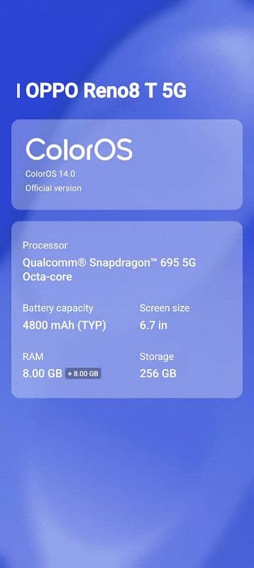 Oppo Reno8 T 5G  Non PTA 0