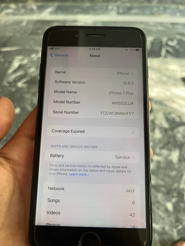 iphone 7 plus PTA Approved 128gb one hand use 2