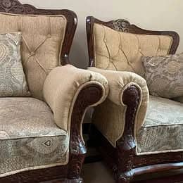 Wooden Chinioti 5 seater sofa set. 2