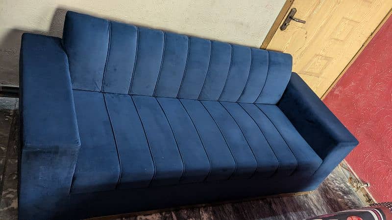 walvet blue sofa set 2