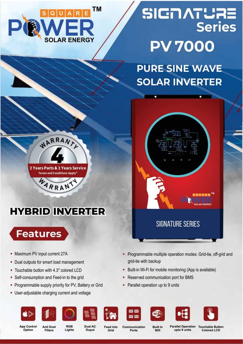 SQUARE POWER HYBRID INVERTER  INFINI PV 7000- 6KW 1