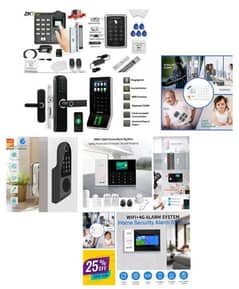 smart fingerprint handle electric door lock access control system