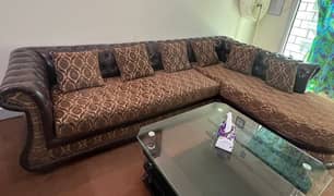 6 Seater L-Shaped Sofa with table