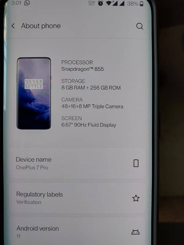 one plus 7 pro PTA approved 8/256GB 9