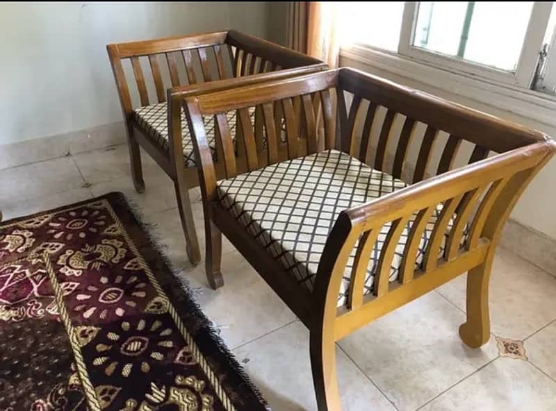 light color wooden 5 seater sofa set up for sale 5