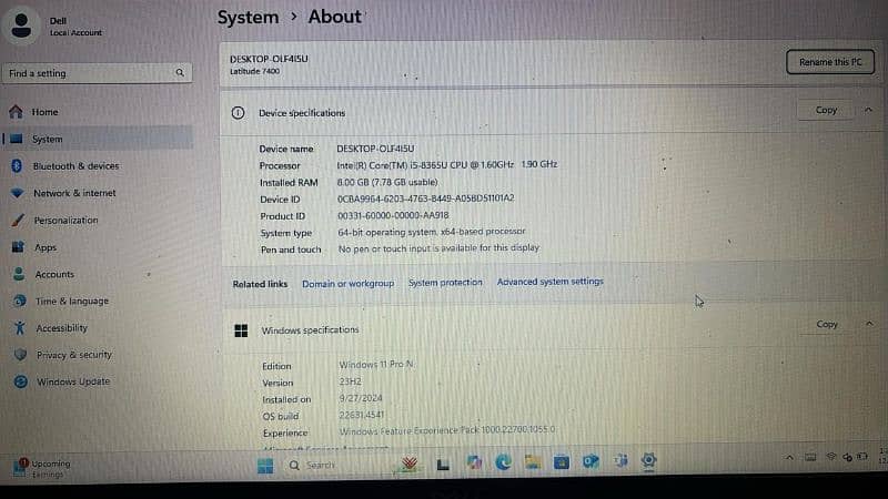 Dell laptop 8th generation 3