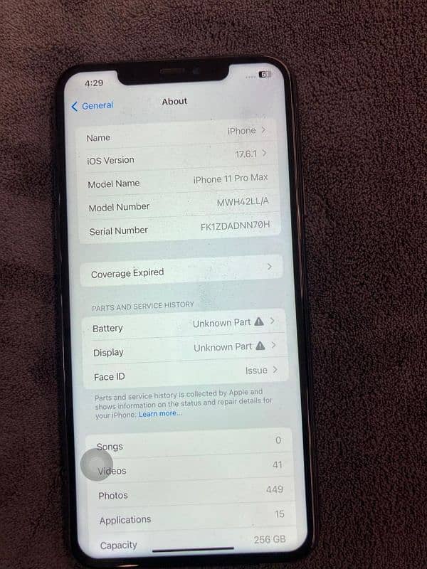 iphone 11promax 256gbnon 4