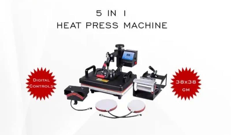 Heat press machine 5 in 1 mug cap plate T-shirt printing machine 7