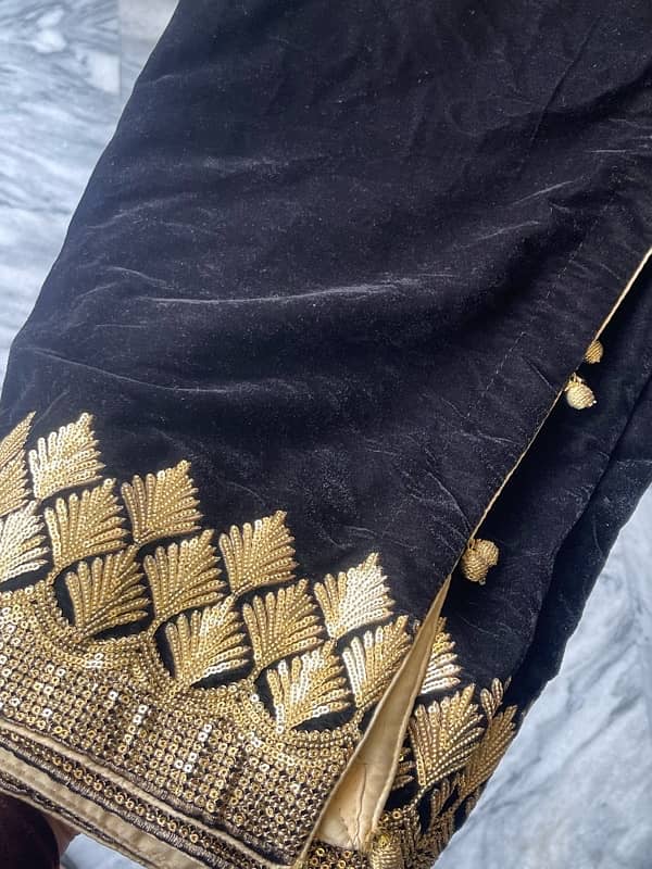 black embroidered velvet shawl 2