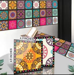 Mandala Tile Stickers - Self-Adhesive & Decorative