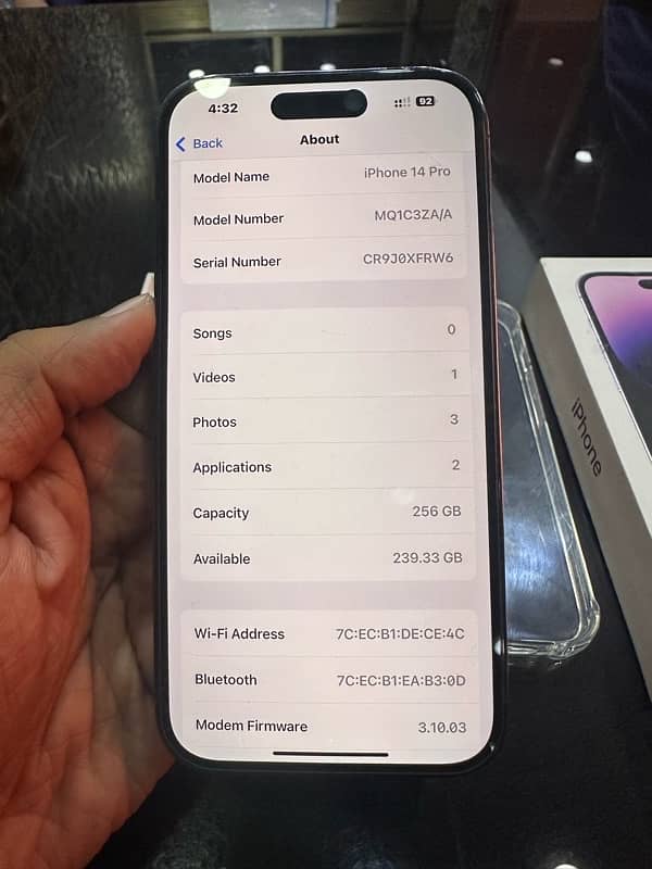 iPhone 14 Pro 256 GB HK Dual Sim PTA Approved Deep purple 9