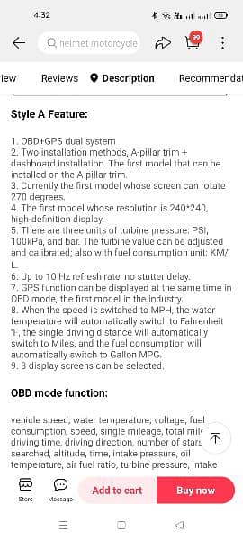 HUD OBD2+GPS On-board Computer Head up Display 3