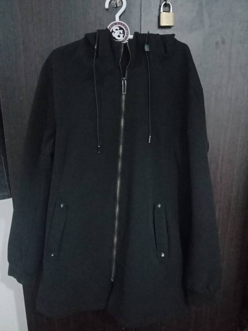 Black flexible imported  long jacket 0