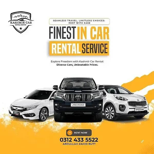 Rent a Car Available For Daily, Weekly, Monthly basis with Driver Only 0