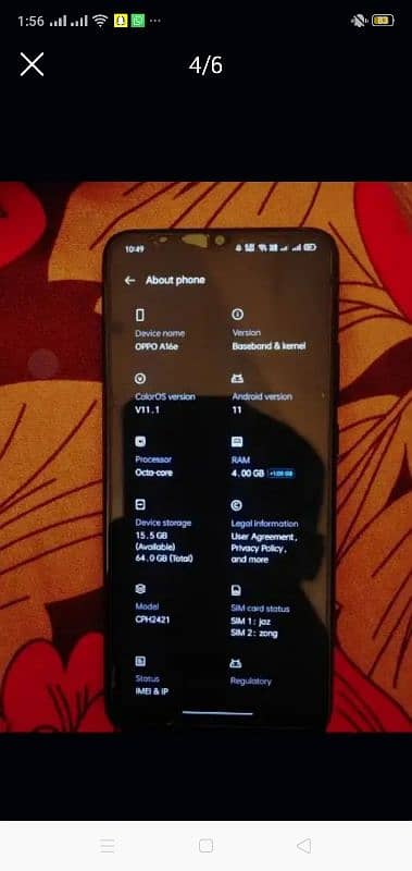 oppo A16e Ram4  4 Rom 64 4