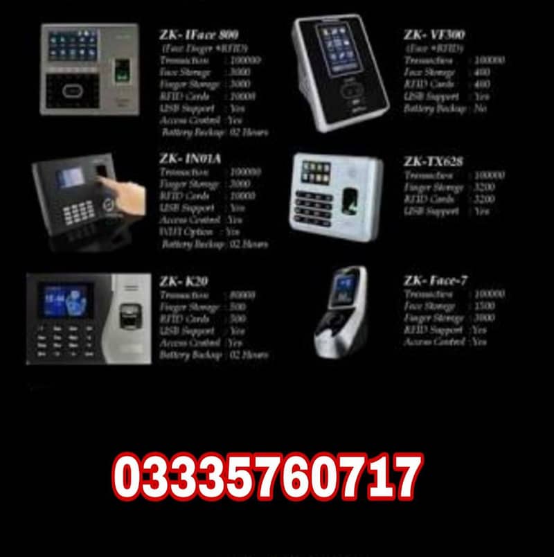 ZKTECO Biometric Attendence Machine, Fingerprint Access Control RFID 9