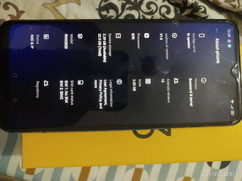 realme c3 3gbram 32gb rom box k sath 2