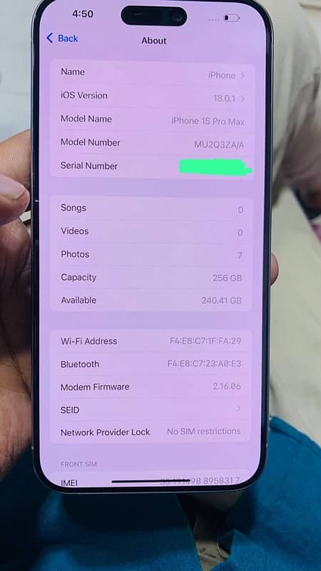 Iphone 15 pro max 256 gb non pta fu hk veriant only phone 5