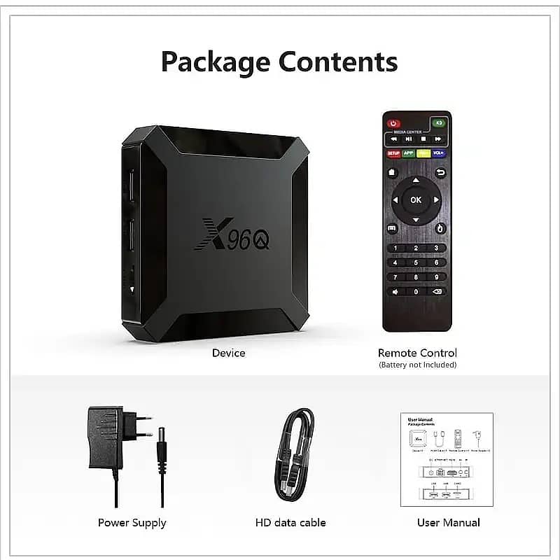 X96Q Smart 4K Android TV Box Device 8GB Ram/128 Rom (Free TV Chennels 2