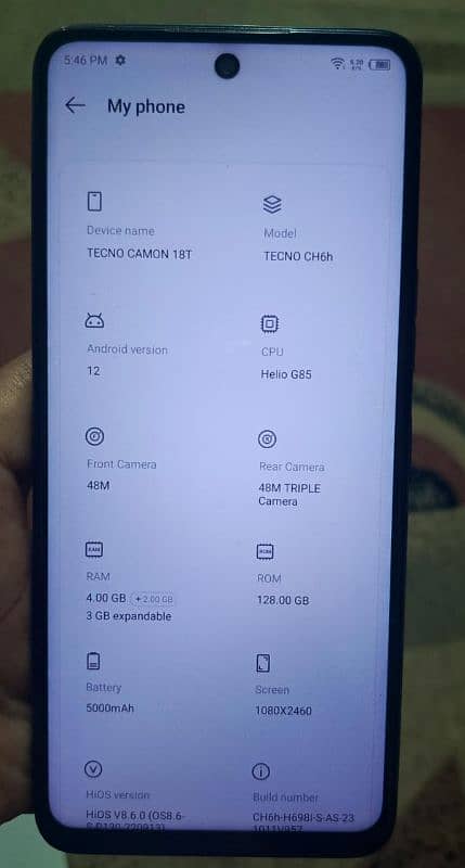 Tecno camon 18t 1