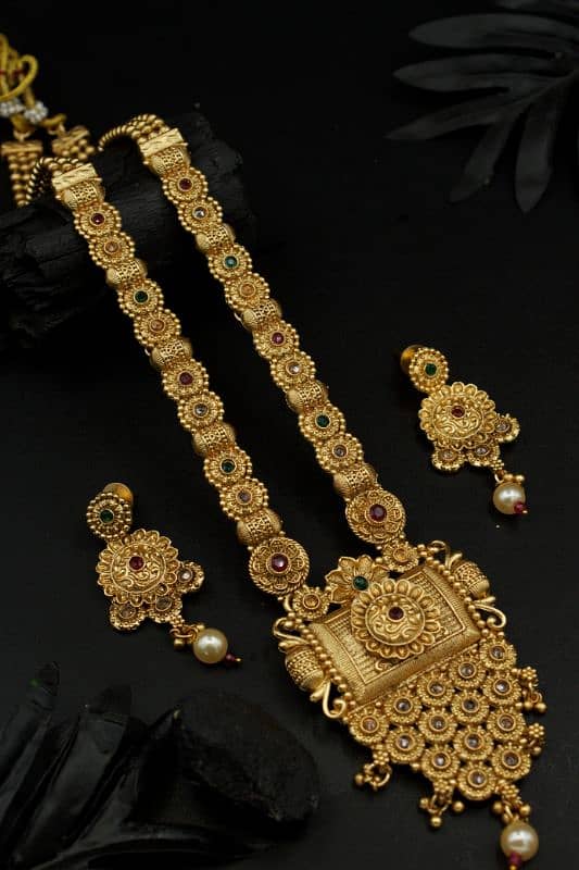 Rajwari mala  With earrings  Limited stock   Available in 12 desings 0