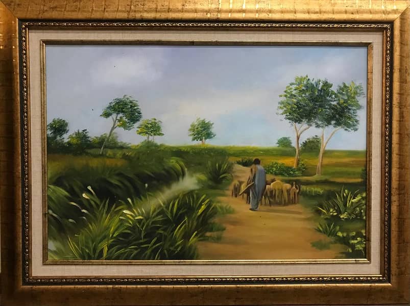 Village Landscape/Wall Hanging/Painting/Oil Painting/Caligraphy 8