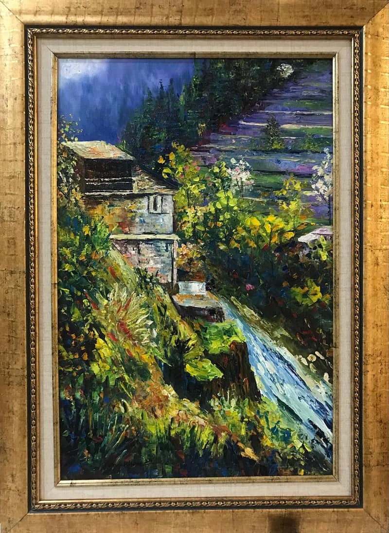 Village Landscape/Wall Hanging/Painting/Oil Painting/Caligraphy 13