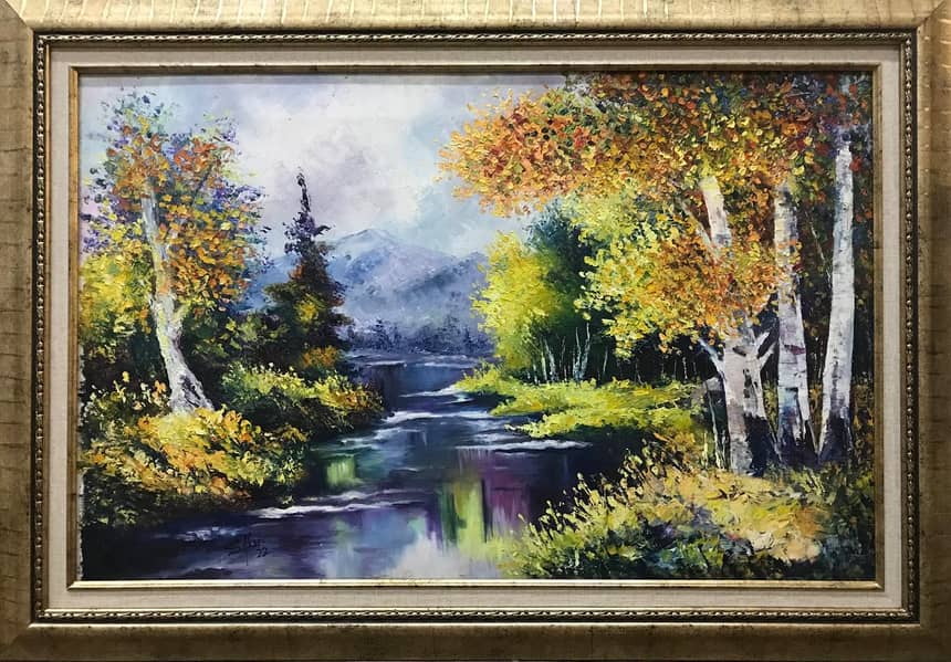 Village Landscape/Wall Hanging/Painting/Oil Painting/Caligraphy 15