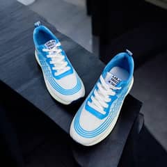 Men's Casual Blue Sneakers-Synthetic Comfortable Fit