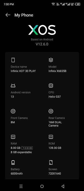 Infinix hot 30play 8+8/128 3