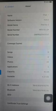 Ipad air 16 gb