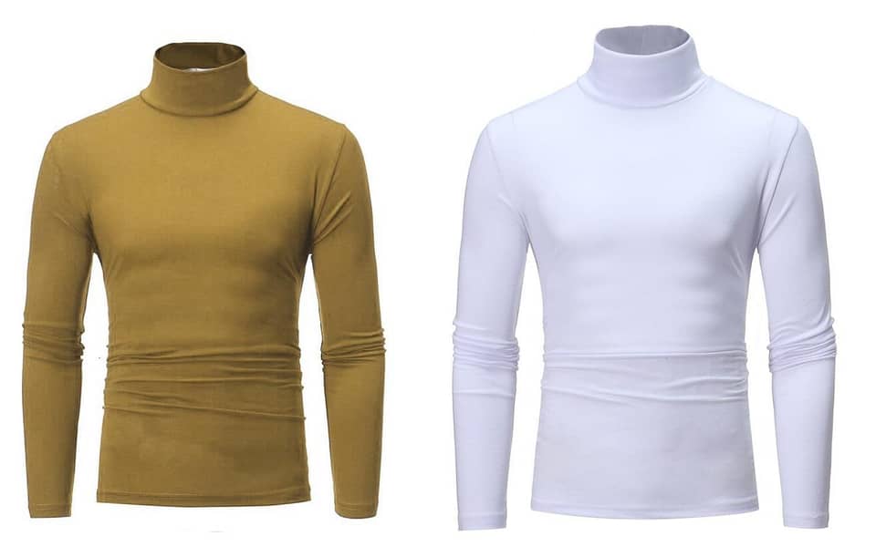 Pack Of TWO  Mens/Womens Winter Warm Long Sleeve High Neck Pullover To 1