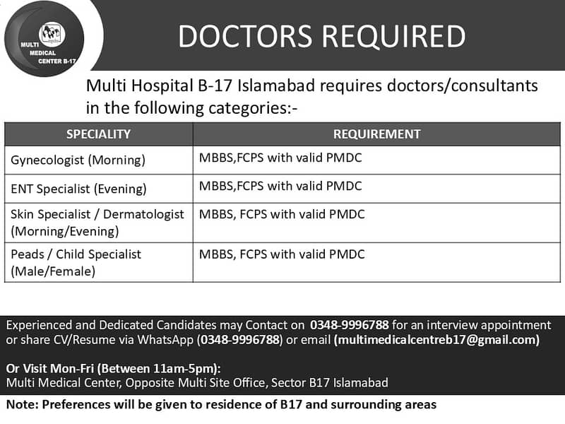 Consultants & Doctors Required 0