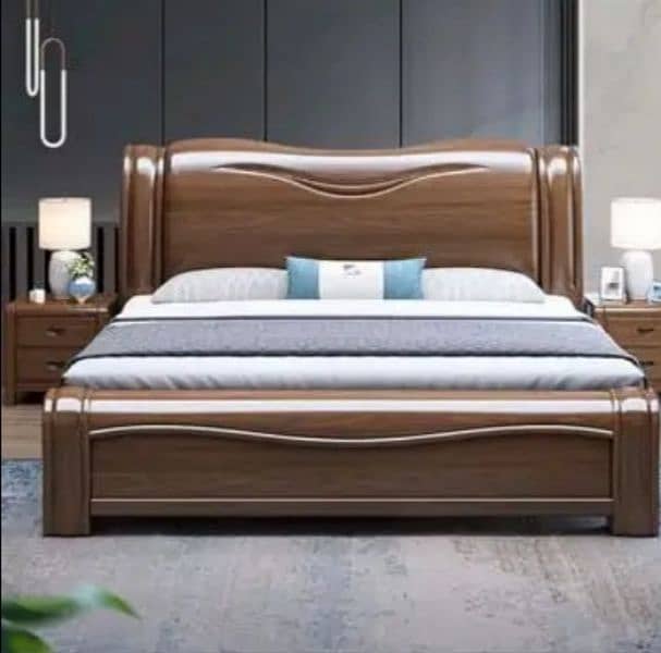 Pure wood Bed set solid wood bed side table dressing king size new 0