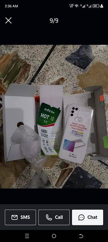 Infinix hot 10 play 4/64 with box only no charger 4