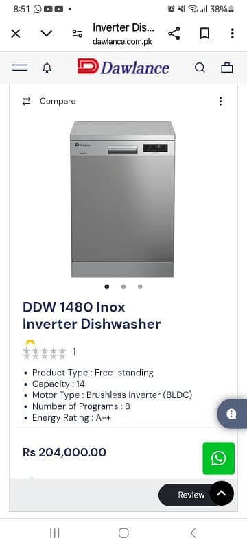 dawlance inverter dishwasher for sale 2