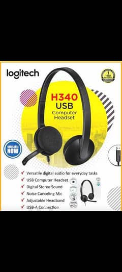 Logitech H340 USB Headset Noise Cancelling Mic Call Center Headphone