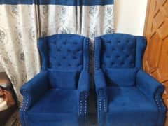 blue Henley sofa chair. single seat sofa.