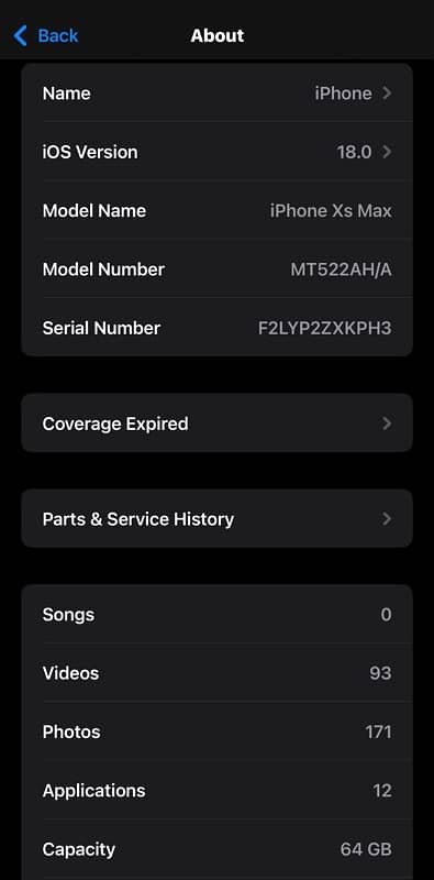 Apply Iphone xs max 64 GB facotry unlock 2 months esim time available 2