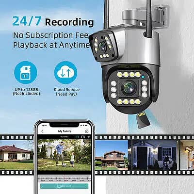 PTZ v380  Wifi Outdoor Wireless Dual Lens IP Camera 2Mp+2Mp 4Mp Night 1