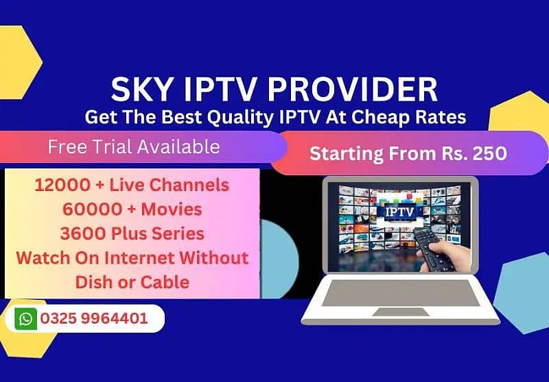 Sky IPTV PROVIDER FULL HD CHANNELS, MOVIES, SERIES WITHOUT FREEZING 0