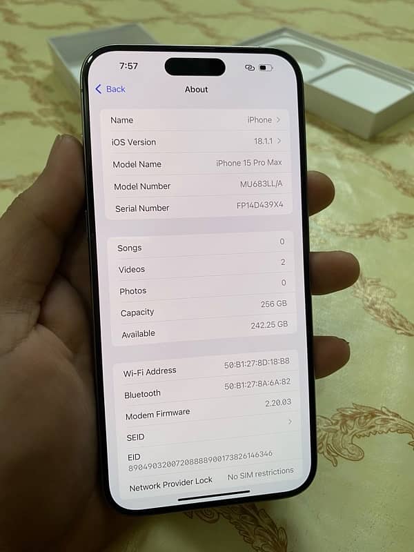 IPHONE 15 PRO MAX 256GB NON PTA LLA FACTORY 6