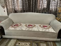 Beige colour velvet 7 seater sofa set