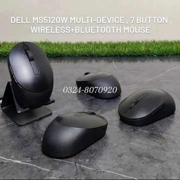 Dell MS5120W Multidevice 7 Button Wireless Bluetooth Mouse Black 0